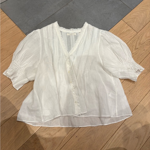 Doen Tops - Doen Karlie White Blouse in Salt
